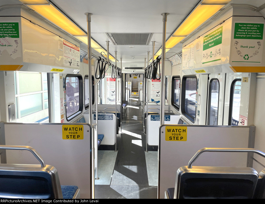 Interior of the VTA Light Rail Vehicle 